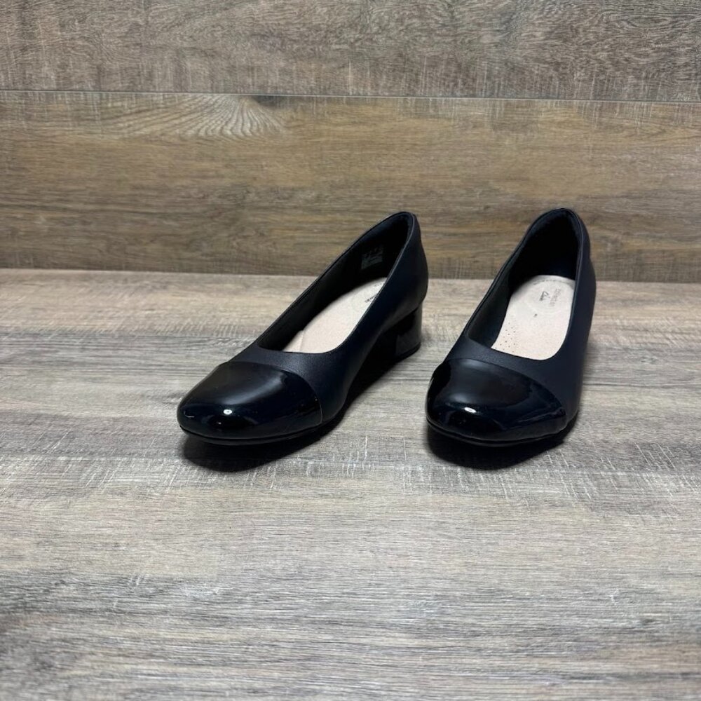 Clarks Marilyn Sara Black Leather Pumps Women's Size 9